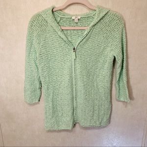 J. Jill Mint zip up with hood. Size S.